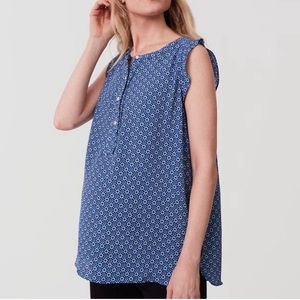 Loft Maternity Ruffle Henley Shell